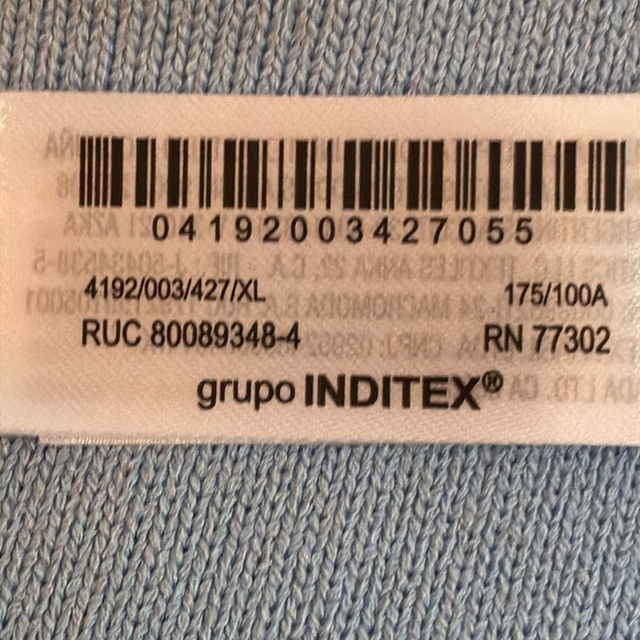 NWT. Zara Mid-Blue Viscose Blend Smooth Knit V-neck Vest Top. Size XL. - Picture 10 of 12